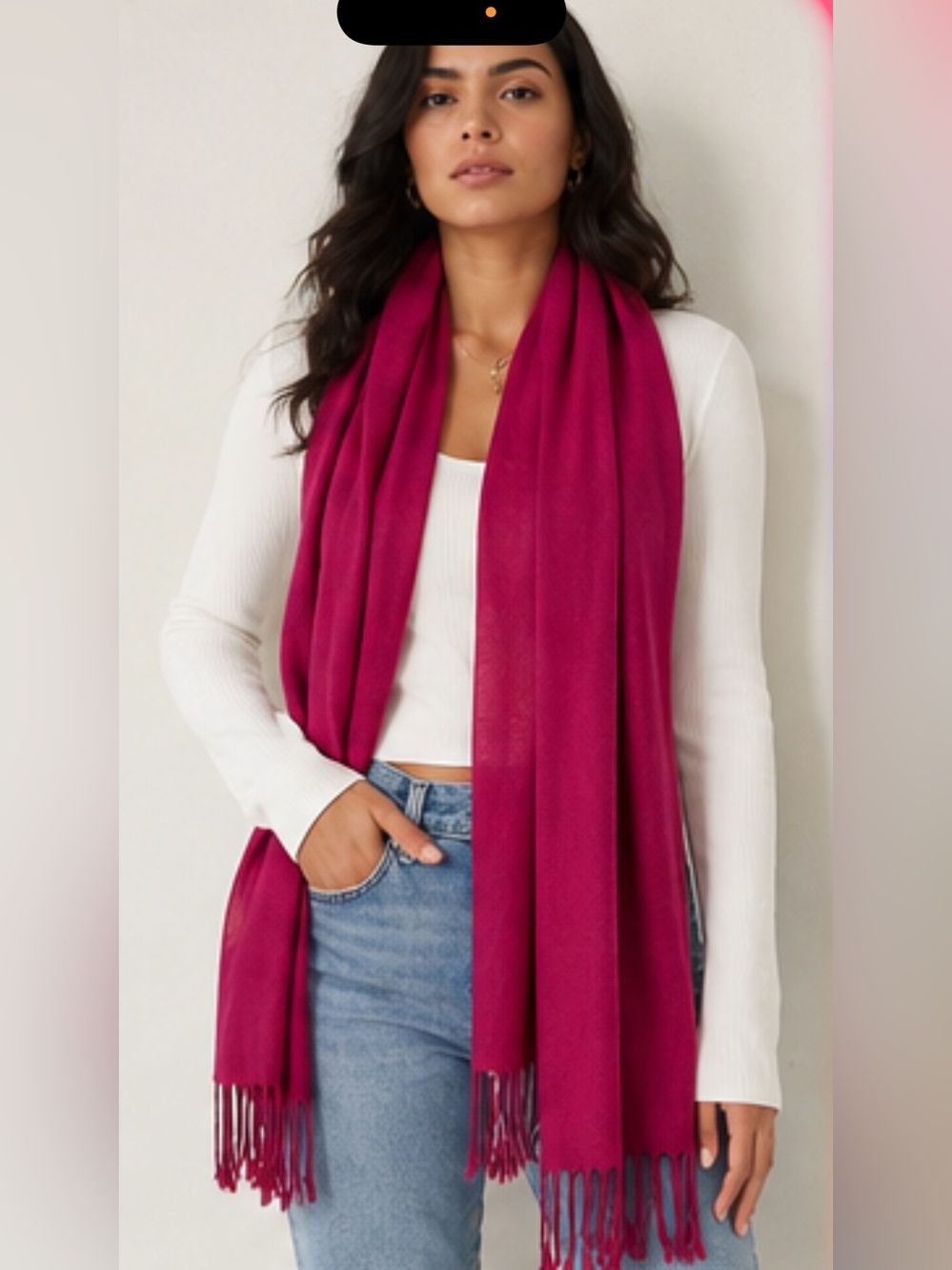 Women's Magenta Scarf - Lightweight Fashion Wrap